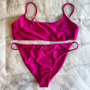 Jade Swim Fuchsia Sheen Bikini Set Size M